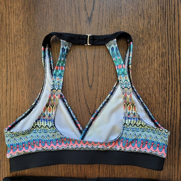 Next Multicolored Two Piece Swimsuit Size women's Small/Medium 34B 34C - Picture 4 of 11